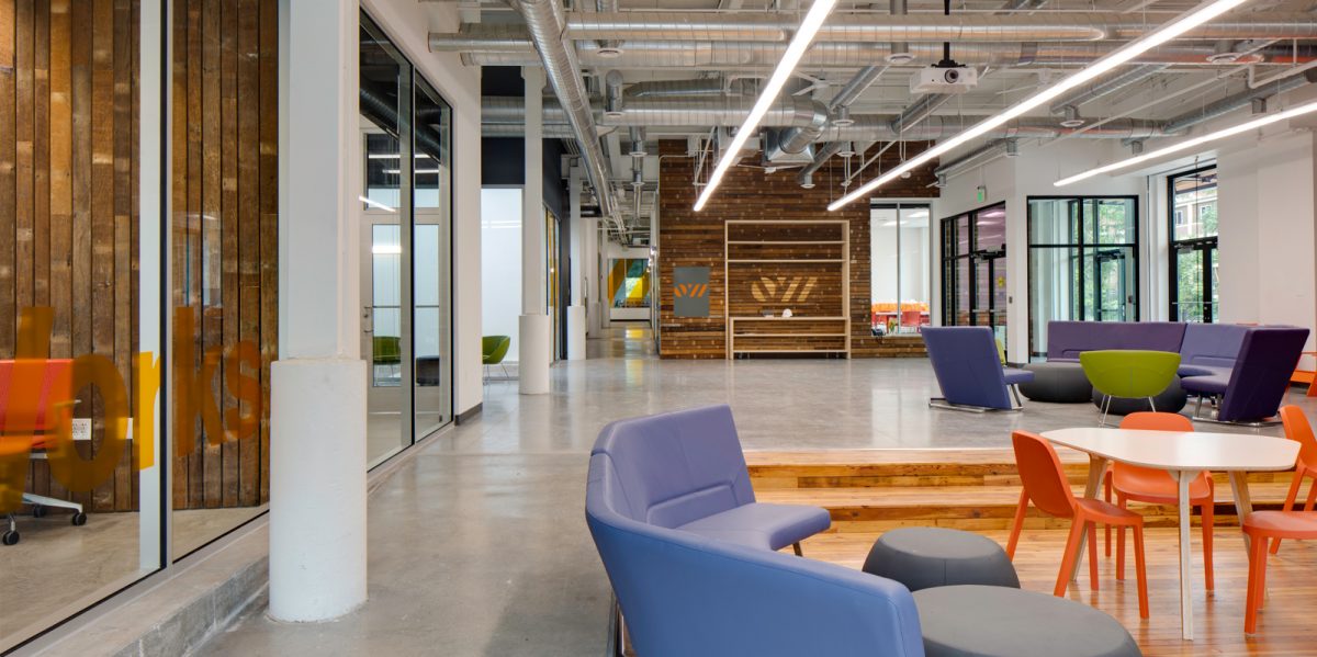 HDL Construction finished interior at Open Works